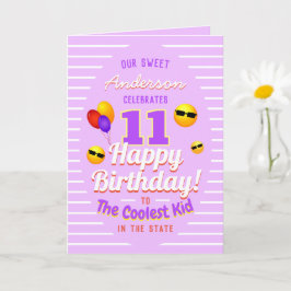 Unisex Cool Kind met Sun Emojis Balloons Birthday Kaart