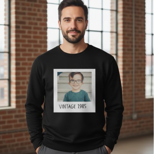 Unisex Custom Vintage Photo And Year Sweatshirt