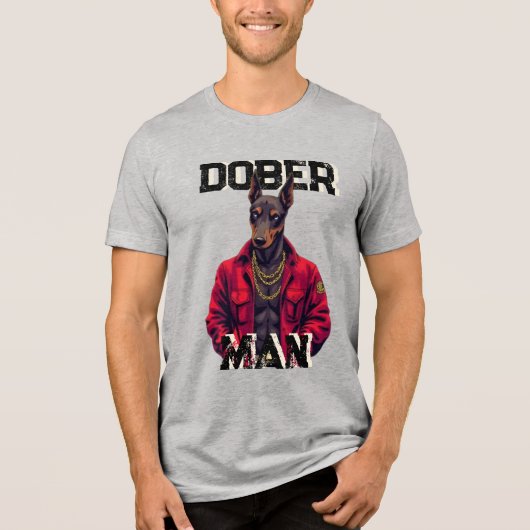 Unisex Dobermann hondengrafiek Tri-Blend Shirt (Voorkant)