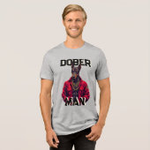 Unisex Dobermann hondengrafiek Tri-Blend Shirt (Voorkant volledig)
