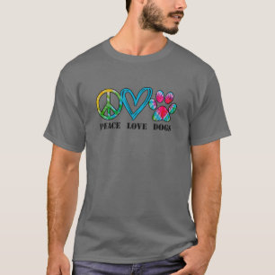 Unisex Dog Peace Love Dogs Tie Dye Dog Dad Dog mam T-shirt