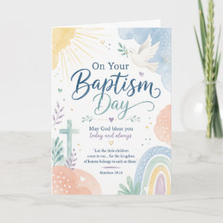 Unisex Doopkaart voor Kinderen | Kleurrijke Christ Bedankkaart
