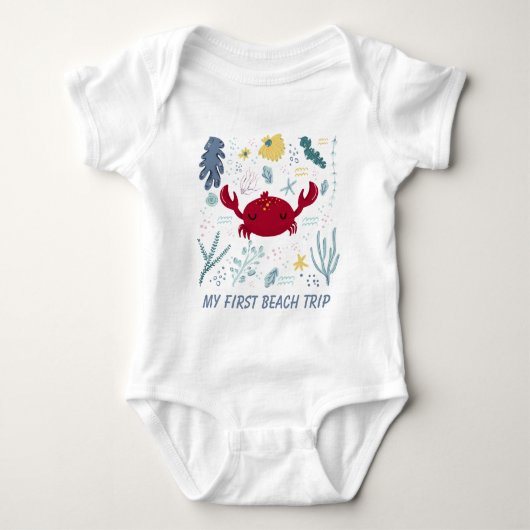 unisex eerste strandreis Baby Bodysuit (Voorkant)