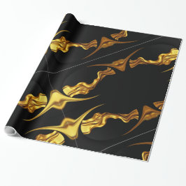 Unisex Elegance: High-Contrast Black & Gold Artist Cadeaupapier
