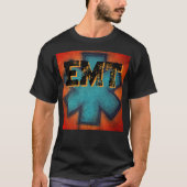 Unisex EMT rode en blauwe levensster T-shirt (Voorkant)