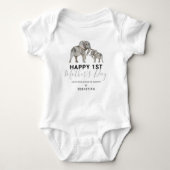 Unisex First Moederdag Elephant Baby Bodysuit (Voorkant)
