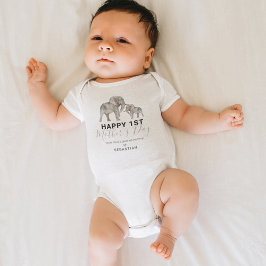 Unisex First Moederdag Elephant Baby Bodysuit