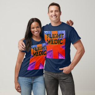 Unisex Flight Medic rood blauw paarse levensster T-shirt