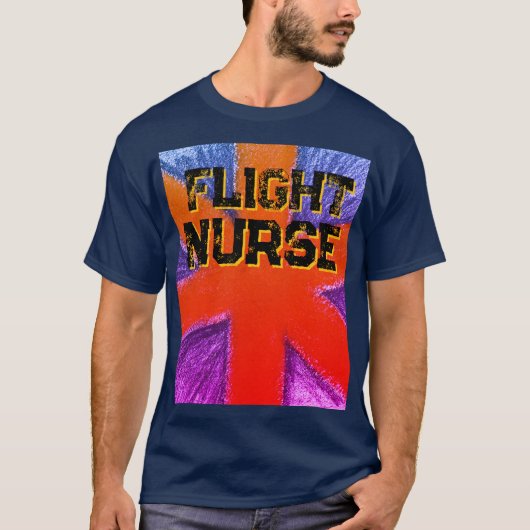 Unisex Flight Nurse Red Blue paarse Star of Life T-shirt (Voorkant)