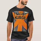 Unisex Flight Nurse sinaasappel & grafietster van T-shirt (Voorkant)