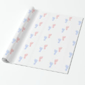 Unisex Footprint Wrapping Paper Cadeaupapier (Uitgerold)