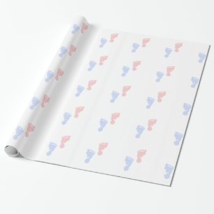Unisex Footprint Wrapping Paper Cadeaupapier