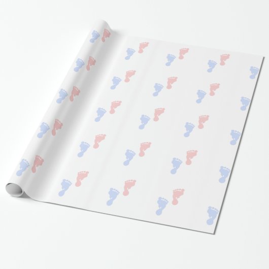 Unisex Footprint Wrapping Paper Cadeaupapier (Uitgerold)