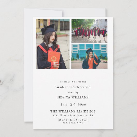 Unisex foto Afstuderen Kaart (Achterkant)