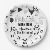Unisex Fun Panda-Monium Kids Verjaardagsfeestje Papieren Bordje (Voorkant)