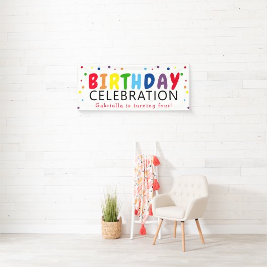 Unisex Fun Rainbow Kids Birthday Celebration Spandoek (Insitu)