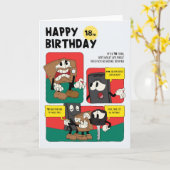 Unisex Funny Humor Comic Strip 18th Birthday Kaart (Gele Bloem)