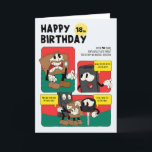Unisex Funny Humor Comic Strip 18th Birthday Kaart<br><div class="desc">Funny humor strip 18e verjaardagskaart Ideaal voor een speciale zoon of dochter. Exclusief ontwerp voor het merk Groene Elephant-Kaarten.</div>
