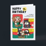 Unisex Funny Humor Comic Strip 18th Birthday Kaart<br><div class="desc">Funny humor strip 18e verjaardagskaart Ideaal voor een speciale zoon of dochter. Exclusief ontwerp voor het merk Groene Elephant-Kaarten.</div>