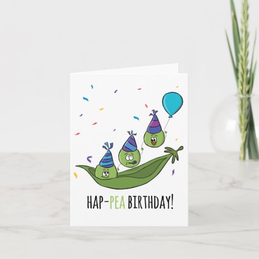 Unisex Funny Humor Peas in Pun Birthday Kaart (Voorkant)
