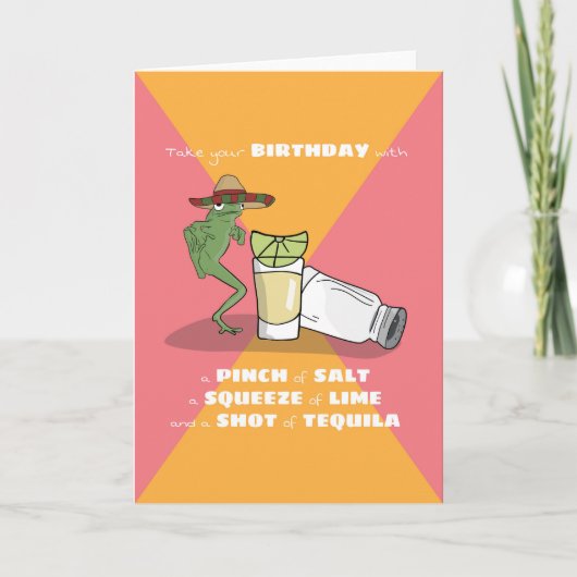 Unisex Funny Humor Shot of Tequila Birthday Kaart (Voorkant)