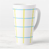 Unisex Geel, Blauw Wit  Latte Mok (Rechterhoek)