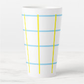 Unisex Geel, Blauw Wit  Latte Mok (Voorkant)