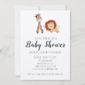 Unisex Giraffe & Lion Baby shower Kaart (Voorkant)