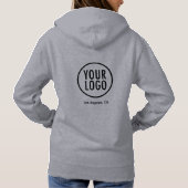 Unisex Grijs Hoodie Sweatshirt Custom Logo S to 3X (Achterkant)