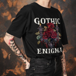 Unisex Halloween "Gothic Enigma" Gotische Rozen T-shirt