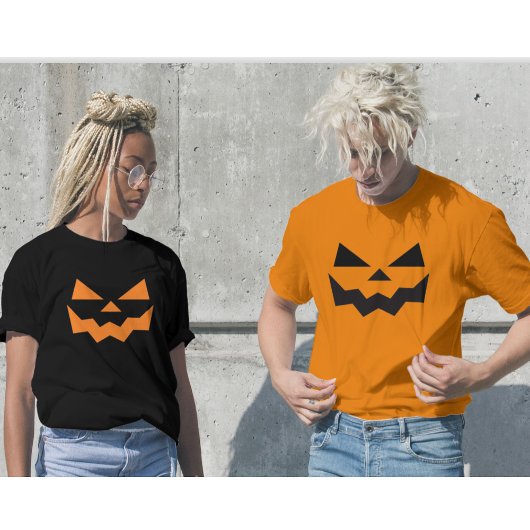 Unisex Halloween Jack-O-Lantern Gezicht T-Shirt