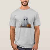 Unisex Halloween pompoen gezicht en geest T-shirt (Voorkant)
