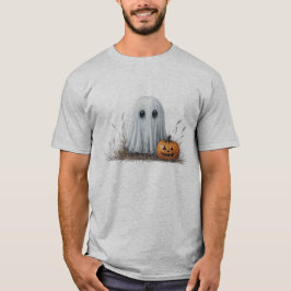 Unisex Halloween pompoen gezicht en geest T-shirt