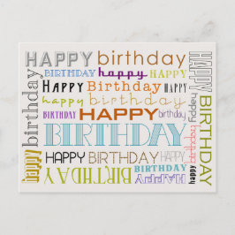Unisex Happy Birthday Typografie Briefkaart