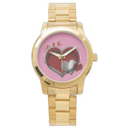 Unisex Heart Magic Oversized gouden armbandhorloge Horloge
