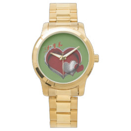 Unisex Heart Magic Oversized gouden armbandhorloge Horloge
