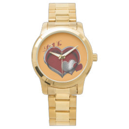 Unisex Heart Magic Oversized gouden armbandhorloge Horloge