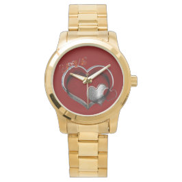 Unisex Heart Magic Oversized gouden armbandhorloge Horloge