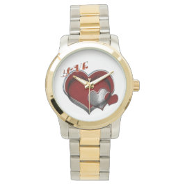 Unisex Heart Magic Oversized tweekleurig horloge