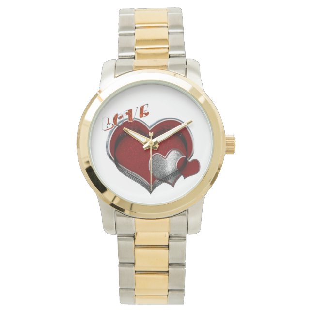 Unisex Heart Magic Oversized tweekleurig horloge (Voorkant)