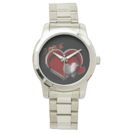 Unisex Heart Magic Oversized Zilveren Armband Horl Horloge