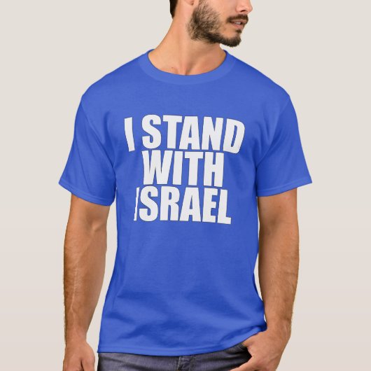 UNISEX, Ik sta met Israël (witte tekst) T-shirt (Voorkant)