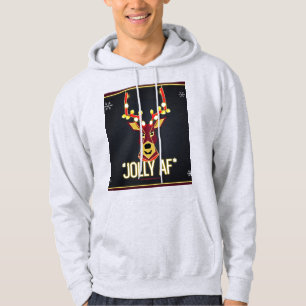 Unisex Jolly AF Kersttrui – Neon Rendier Hoodie