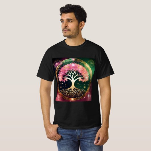 Unisex katoen Universe boom T-shirt (Voorkant volledig)