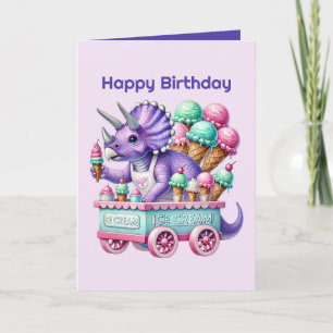 Unisex kinder dinosaurus ijsfeest kaart