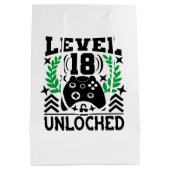 Unisex kinder gamer Verjaardag leeftijd achttien Medium Cadeauzakje (Achterkant)