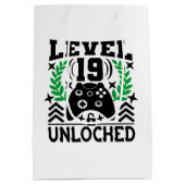 Unisex kinder gamer Verjaardag leeftijd negentien Medium Cadeauzakje (Achterkant)