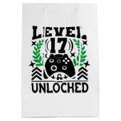 Unisex kinder gamer Verjaardag leeftijd zeventien Medium Cadeauzakje (Achterkant)