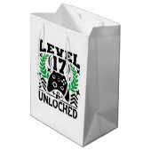 Unisex kinder gamer Verjaardag leeftijd zeventien Medium Cadeauzakje (Achterkant Gekanteld)