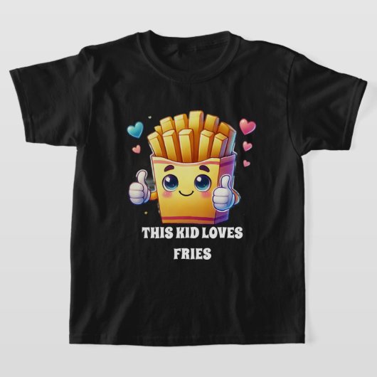 Unisex kinder liefdesfrietjes tekst toevoegen t-shirt (Laagn)